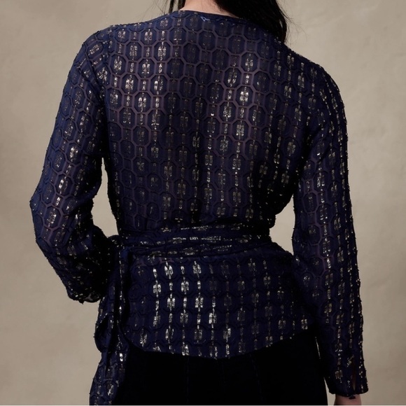 Banana Republic Navy Lace Blouse - Picture 2 of 10